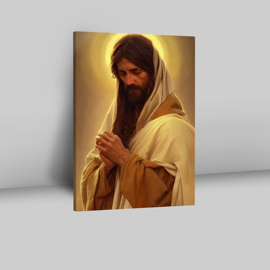 Jesus Pray Canvas Pictures - Christian Wall Art - Jesus Canvas Art