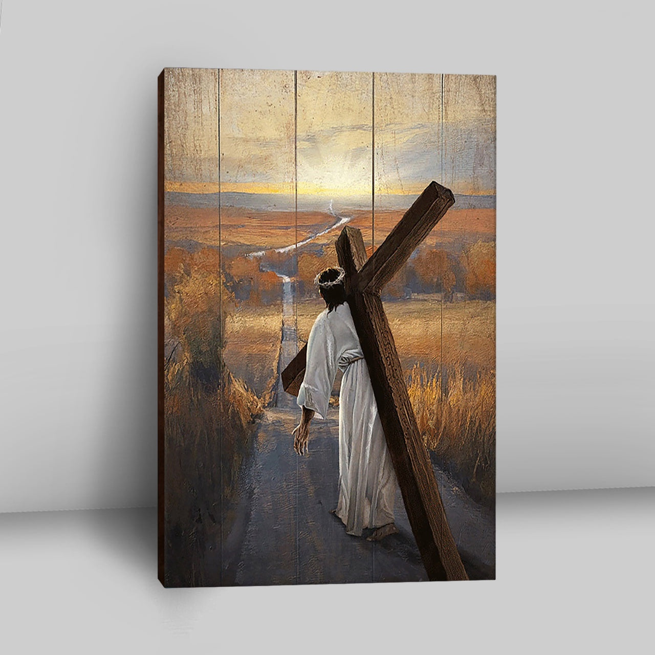 Jesus Walking On The Road To Emmaus Canvas - Christian Wall Art - Religious Home Decor