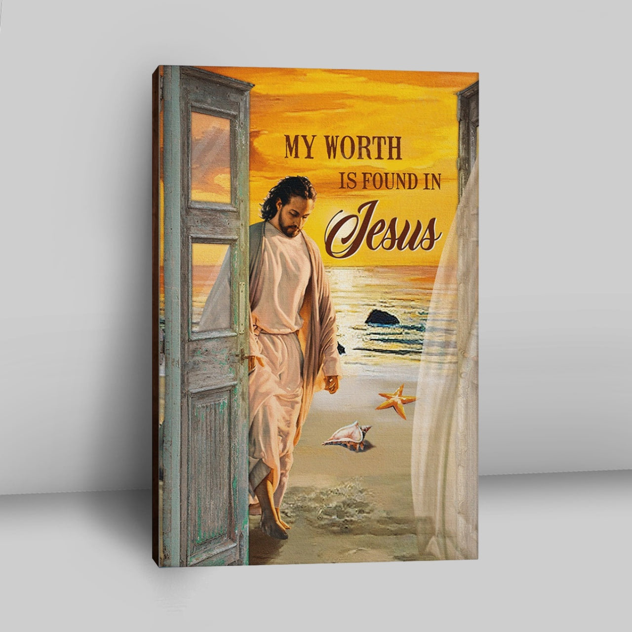 My Worth Is Found In Jesus God Canvas Prints - Jesus Christ Canvas Art - Christian Wall Decor