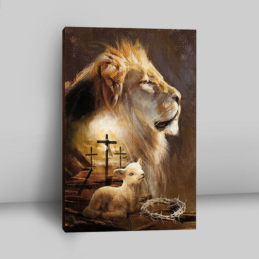 Jesus On The Cross Lamb Lionofjudah Canvas - Christian Wall Art - Religious Home Decor