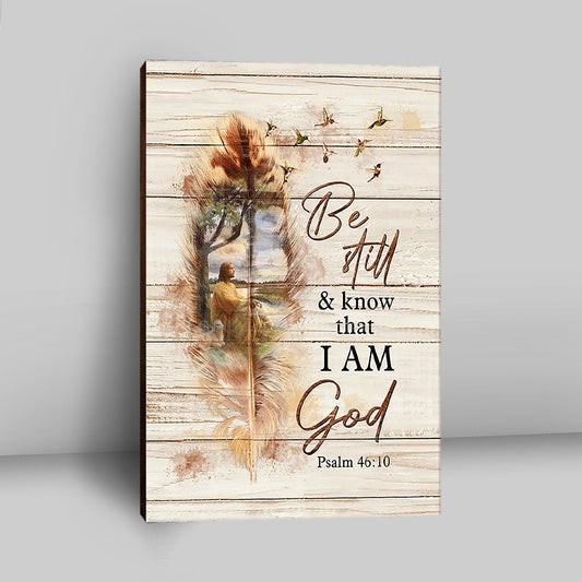 Be Still And Know That I Am God Canvas - Jesus And The Lamb Hummingbird Canvas - Christian Wall Art - Religious Home Decor