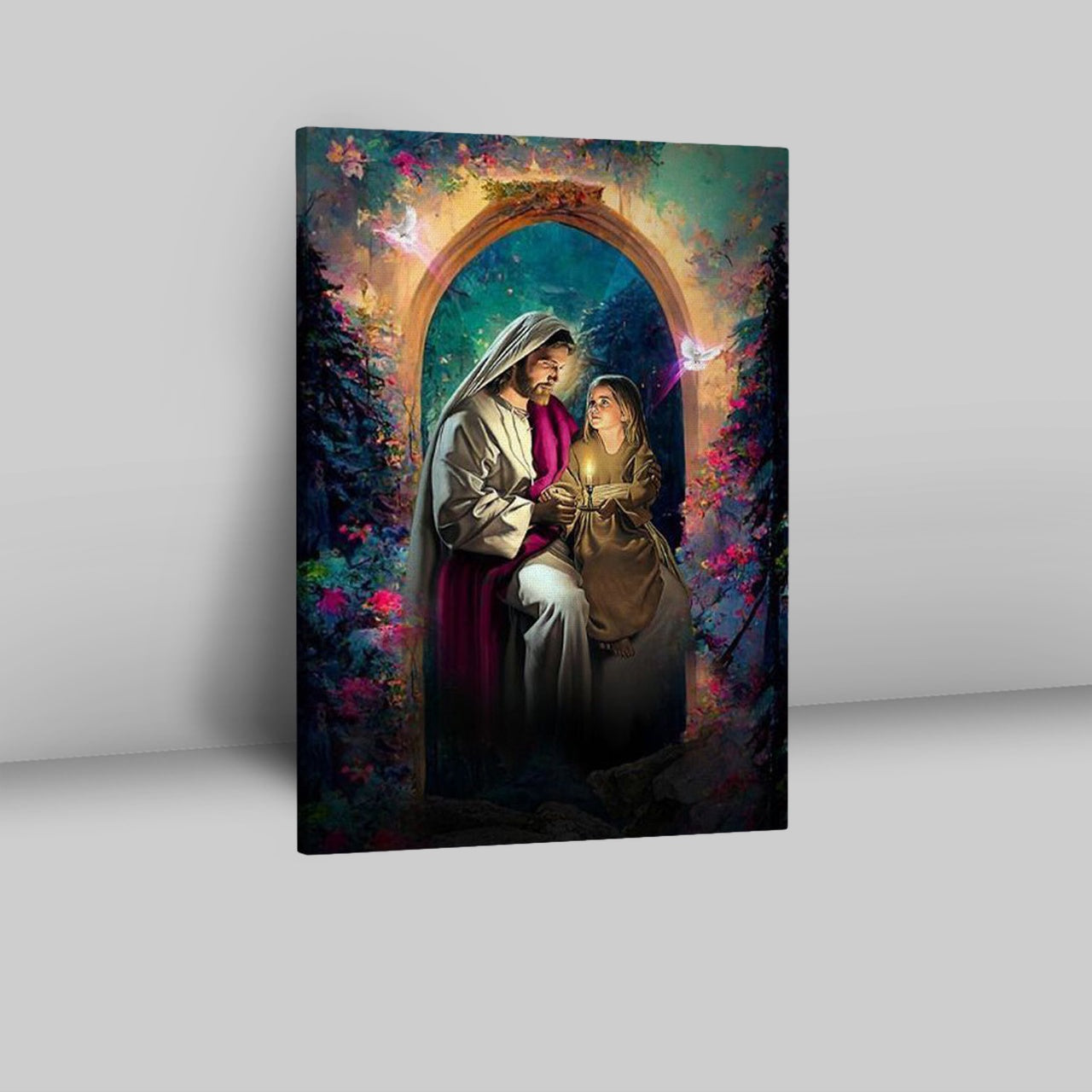 Jesus Holding A Baby Girl Canvas Pictures - Jesus Art Prints - Jesus Art - Christian Home Decor