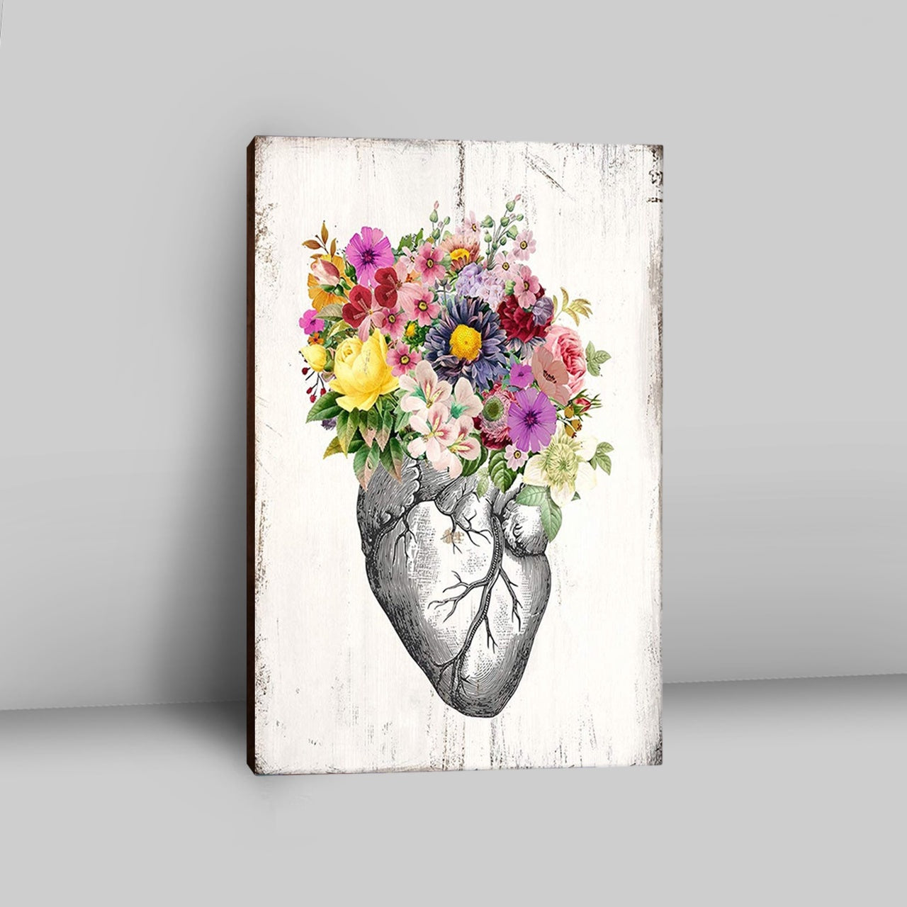 Floral Heart Rustic Wall Art - Gift For Female Nurse, Doctor