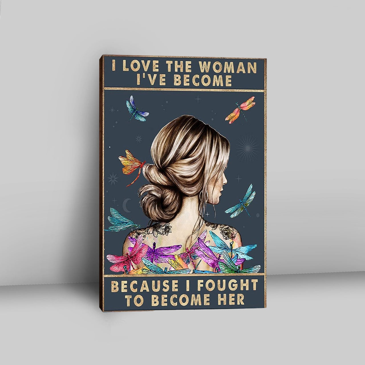 Because I Fought To Become Her Canvas Wall Decor - Encouragement Gifts For Women, Teens, Girls - Motivational Wall Art Posters