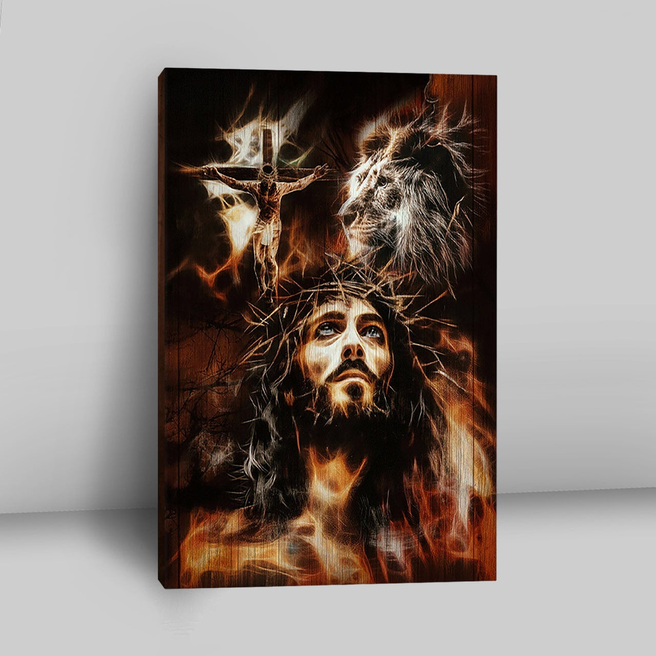 Jesus Lion Of Judah Canvas - The Sacrifice Of Jesus Christ Canvas - Christian Wall Art - Religious Home Decor