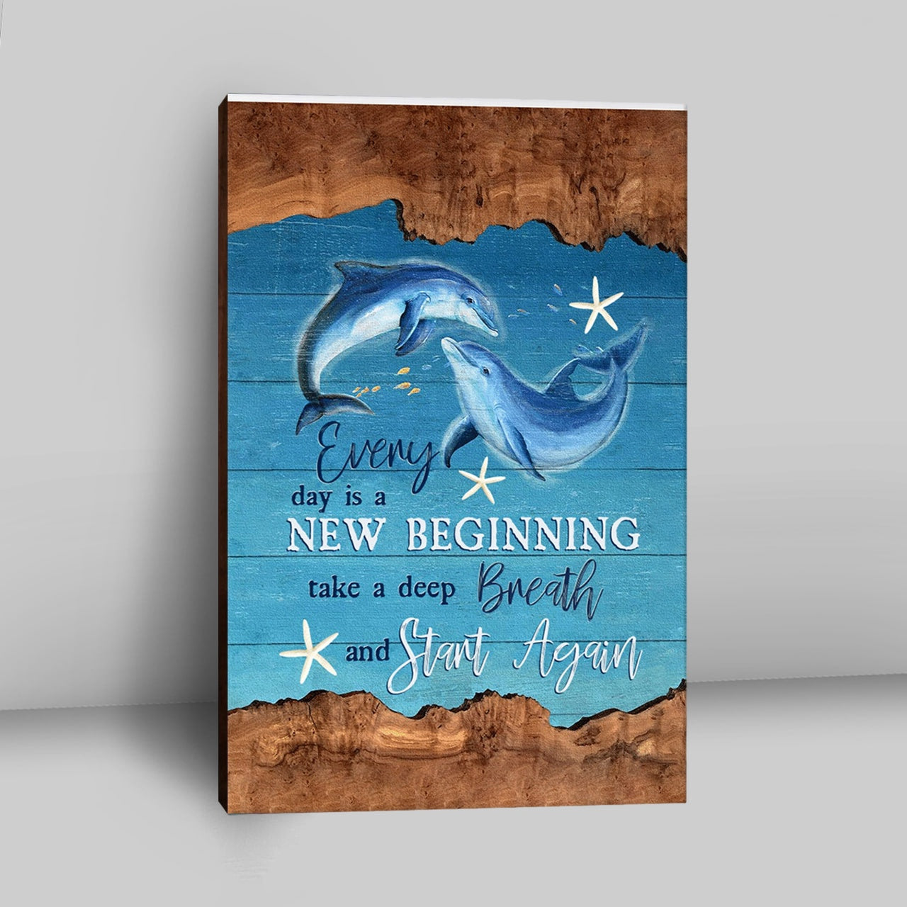 Every Day Is A New Beginning Dolphin Canvas Wall Art - Christian Wall Art Decor - Religious Canvas Prints