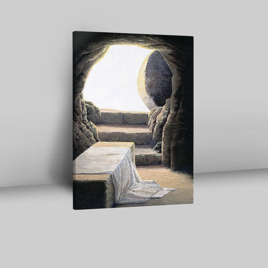 He Is Risen Empty Tomb Canvas Pictures - Christian Canvas Print - Christian Home Decor