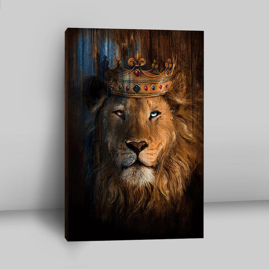 Lion Of Judah Gorgeous Crown Canvas - Christian Wall Art - Religious Home Decor