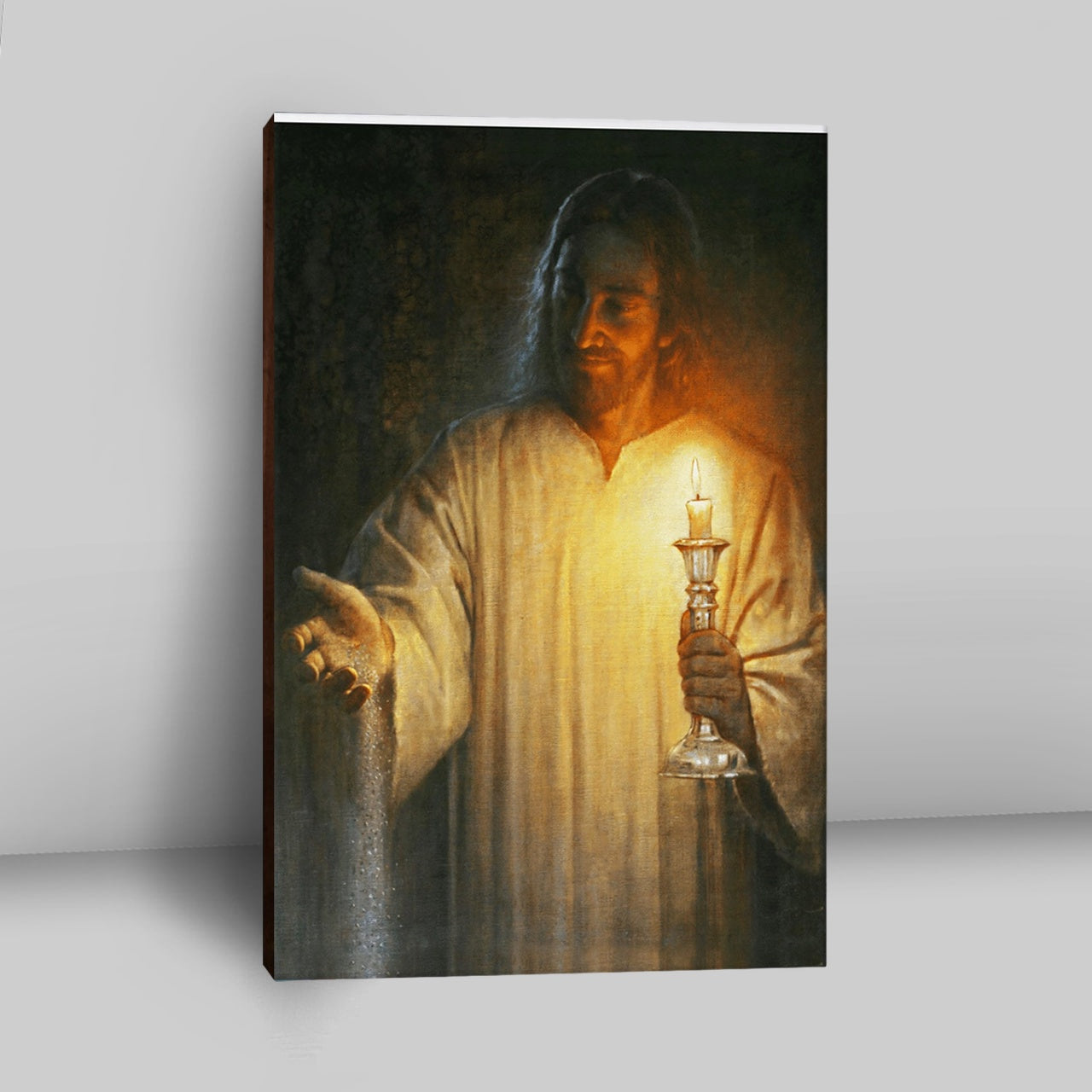 Jesus Holding Candle Canvas Prints - Jesus Christ Canvas Art - Christian Wall Decor