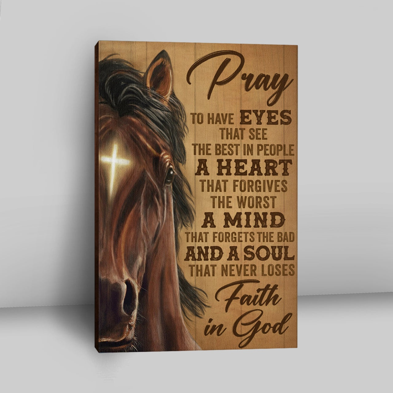 Faith In God Stunning Horse Canvas Wall Art - Christian Wall Art Decor - Religious Canvas Prints