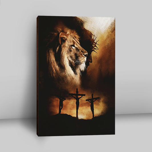 Jesus The Lion Of Judah Canvas - Jesus On The Cross Canvas - Christian Wall Art - Religious Home Decor