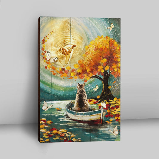 Hand Of God Fall Cat Boat Fall Tree Canvas Wall Art - Christian Wall Art Decor - Religious Canvas Prints