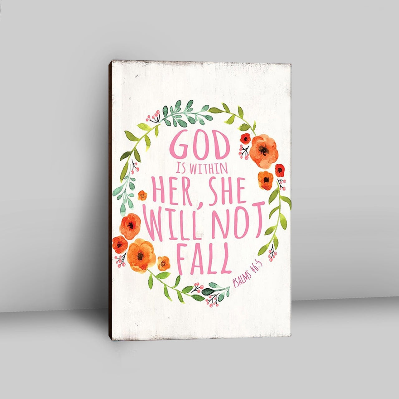 Psalm 46 5 - God Is Within Her She Will Not Fall Canvas Wall Art - Spiritual Christian Gifts For Women