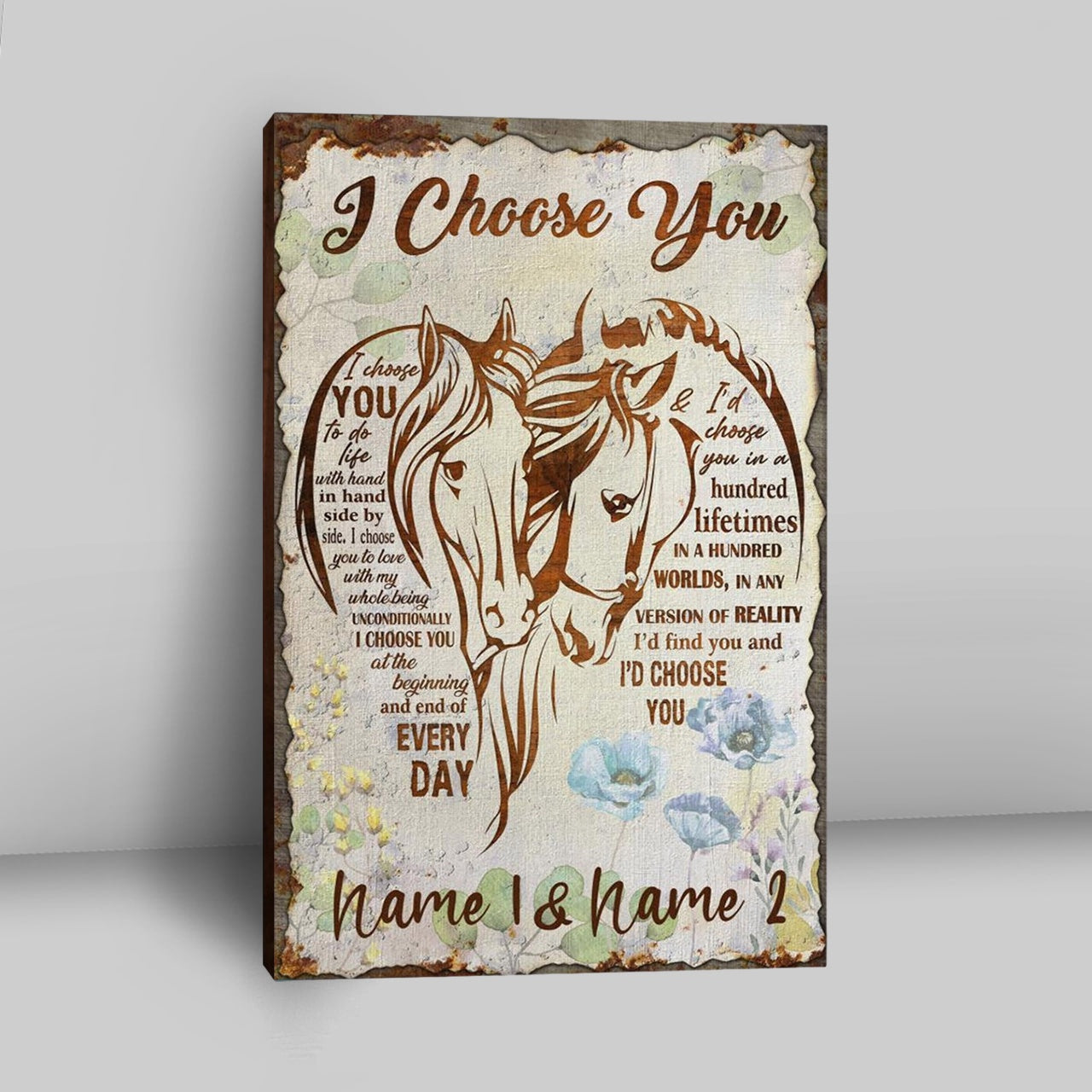 I Choose You Horse Couple Canvas Wall Art - Christian Wall Art Decor - Religious Canvas Prints