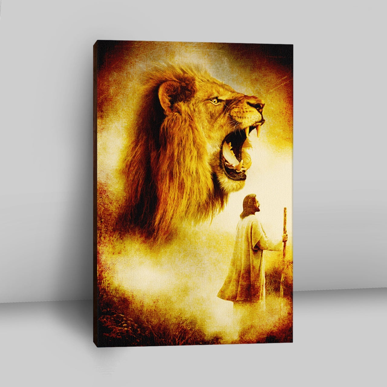 Jesus Painting Lion Canvas Prints - Jesus Christ Canvas Art - Christian Wall Decor