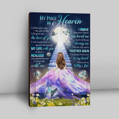 My Piece In Heaven Beautiful Girl Canvas Prints - Christian Wall Decor - Bible Verse Canvas Art