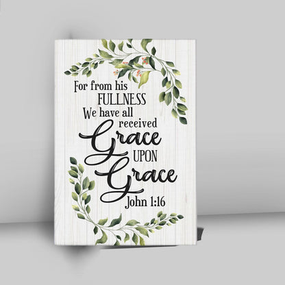 John 116 Esv Grace Upon Grace Bible Verse Wall Decor Art - Bible Verse Wall Decor - Scripture Wall Art