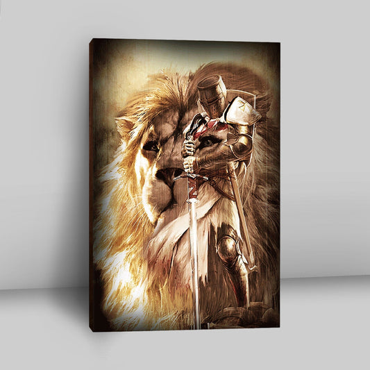 Knight Of God The Lion Of Judah Canvas - Christian Wall Art - Religious Home Decor