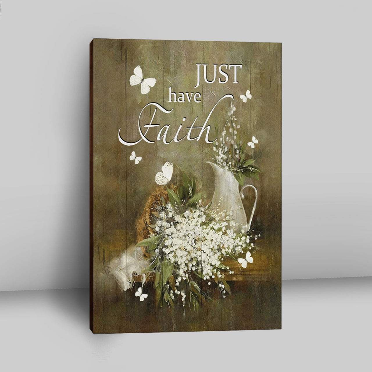 Just Have Faith Baby Flower Canvas Prints - Christian Wall Decor - Bible Verse Canvas Art