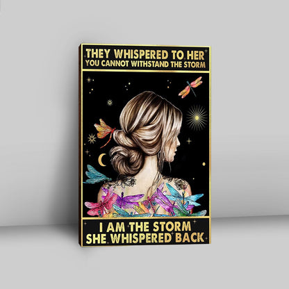 I Am The Storm Canvas Wall Decor - Gifts For Women - Boho Dragonfly Canvas Prints