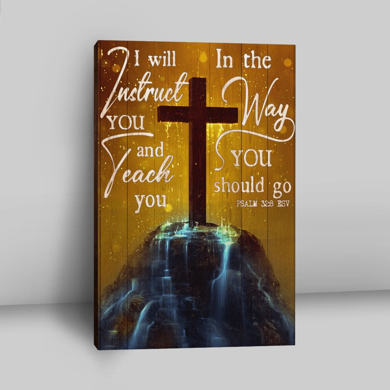 I Will Instruct You And Teach You In The Way You Should Go Cross Canvas Wall Art - Christian Wall Art Decor - Religious Canvas Prints