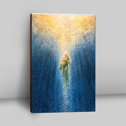 Jesus Saving Me Beach Water Canvas Prints - Jesus Christ Canvas Art - Christian Wall Decor