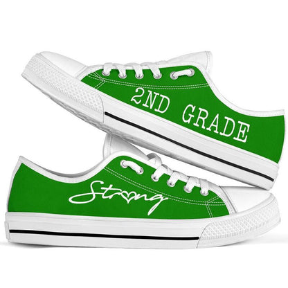 2Nd Grade All Green Shoes, Teacher Shoes, Low Top Sneakers