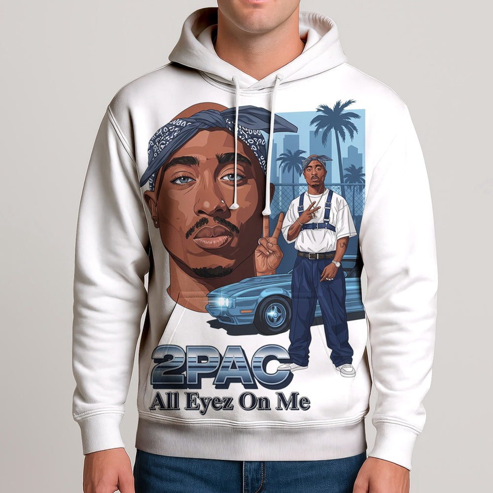 2Pac All Eyez On Me Street 3D Hoodie, Rapper 3D Hoodie, Rap Legends Hoodie