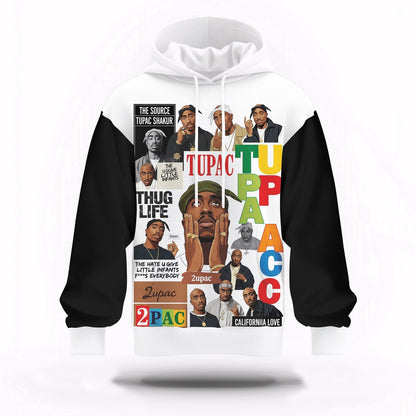 2Pac California Love Collage 3D Hoodie, Rapper 3D Hoodie, Rap Legends Hoodie