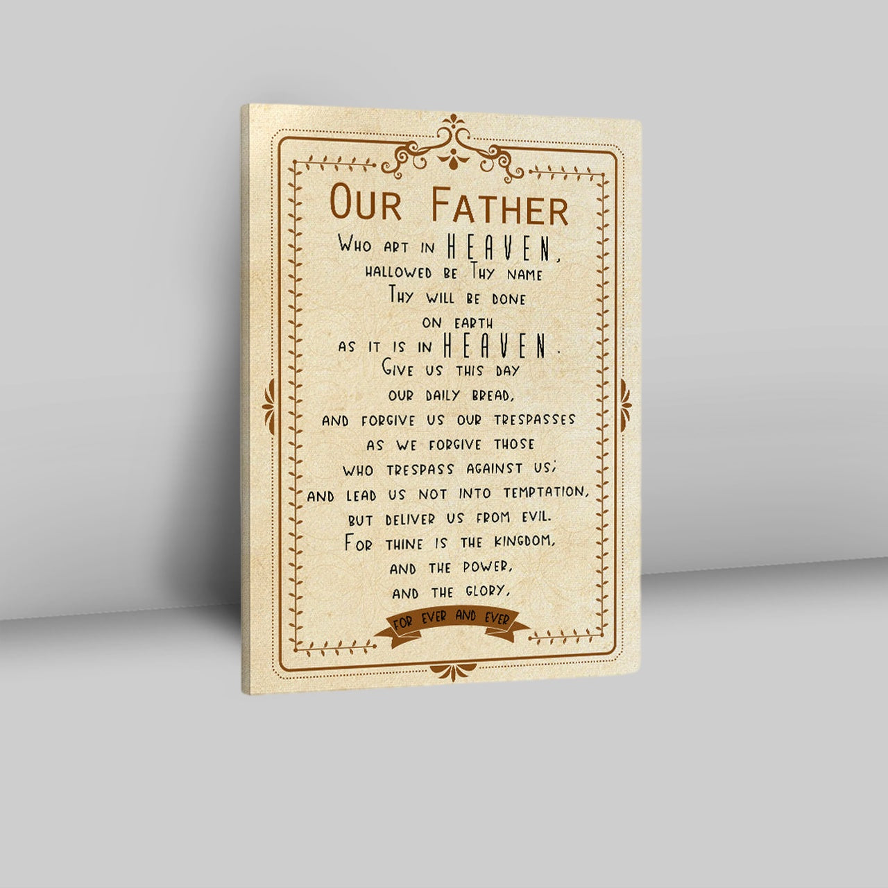 Our Father Who Art In Heaven Canvas Wall Art - Religious Wall Canvas - Christian Wall Decor