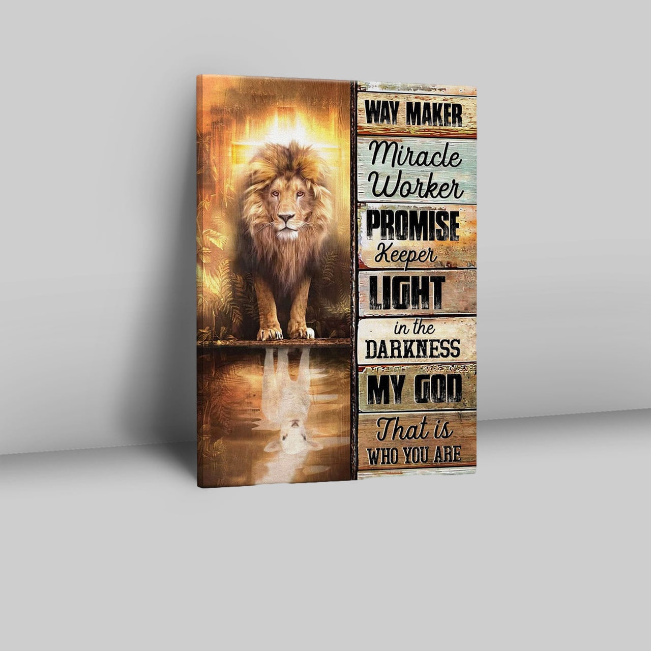 Jesus Way Maker Lion Of Judah Canvas Prints - Bible Verse Wall Decor - Scripture Wall Art 