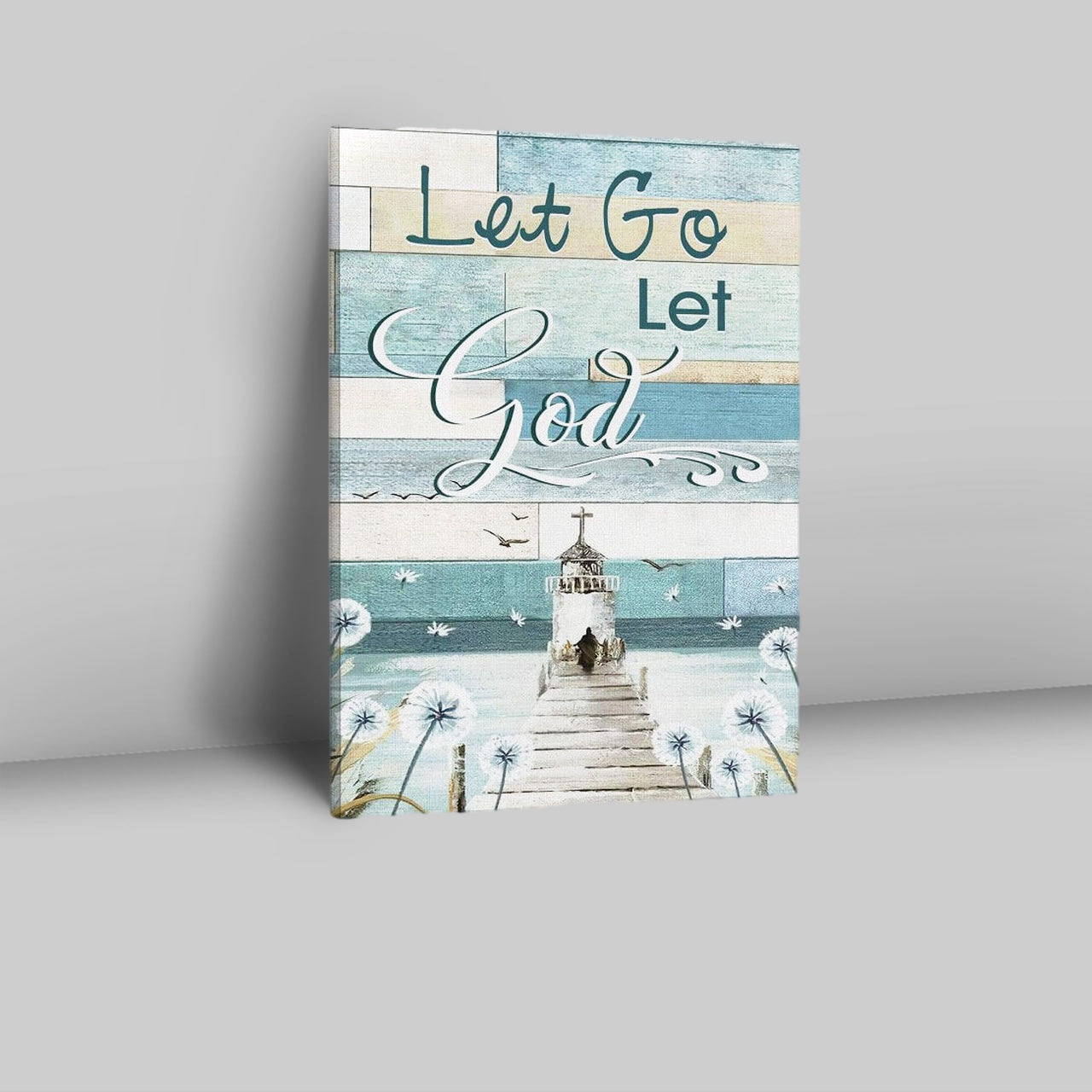 Christian Let Go Let God Canvas Prints - Bible Verse Wall Decor - Scripture Wall Art