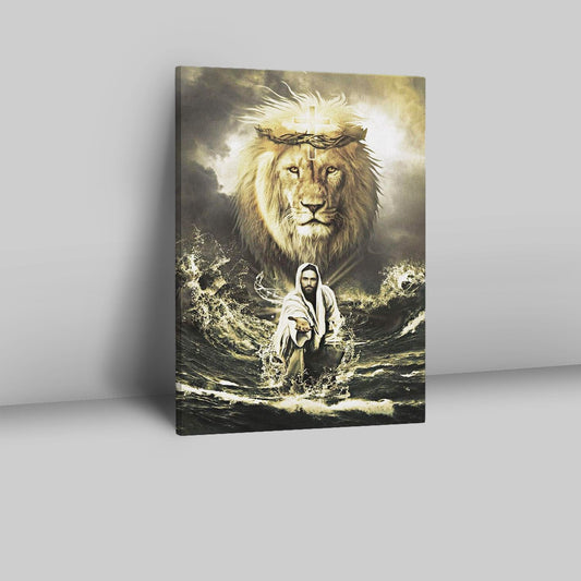 Jesus Reaching In The Water Jesus Lion Canvas Prints - Bible Verse Wall Decor - Scripture Wall Art