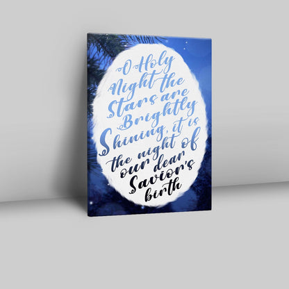 Oh Holy Night The Stars Are Brightly Shining Canvas Prints - Bible Verse Wall Decor - Scripture Wall Art