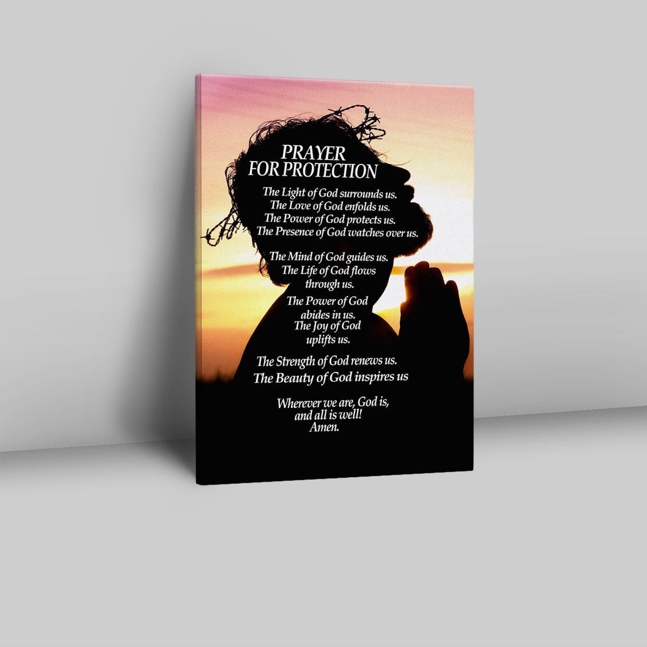 Christian Prayer For Protection Canvas Prints - Bible Verse Wall Decor - Scripture Wall Art