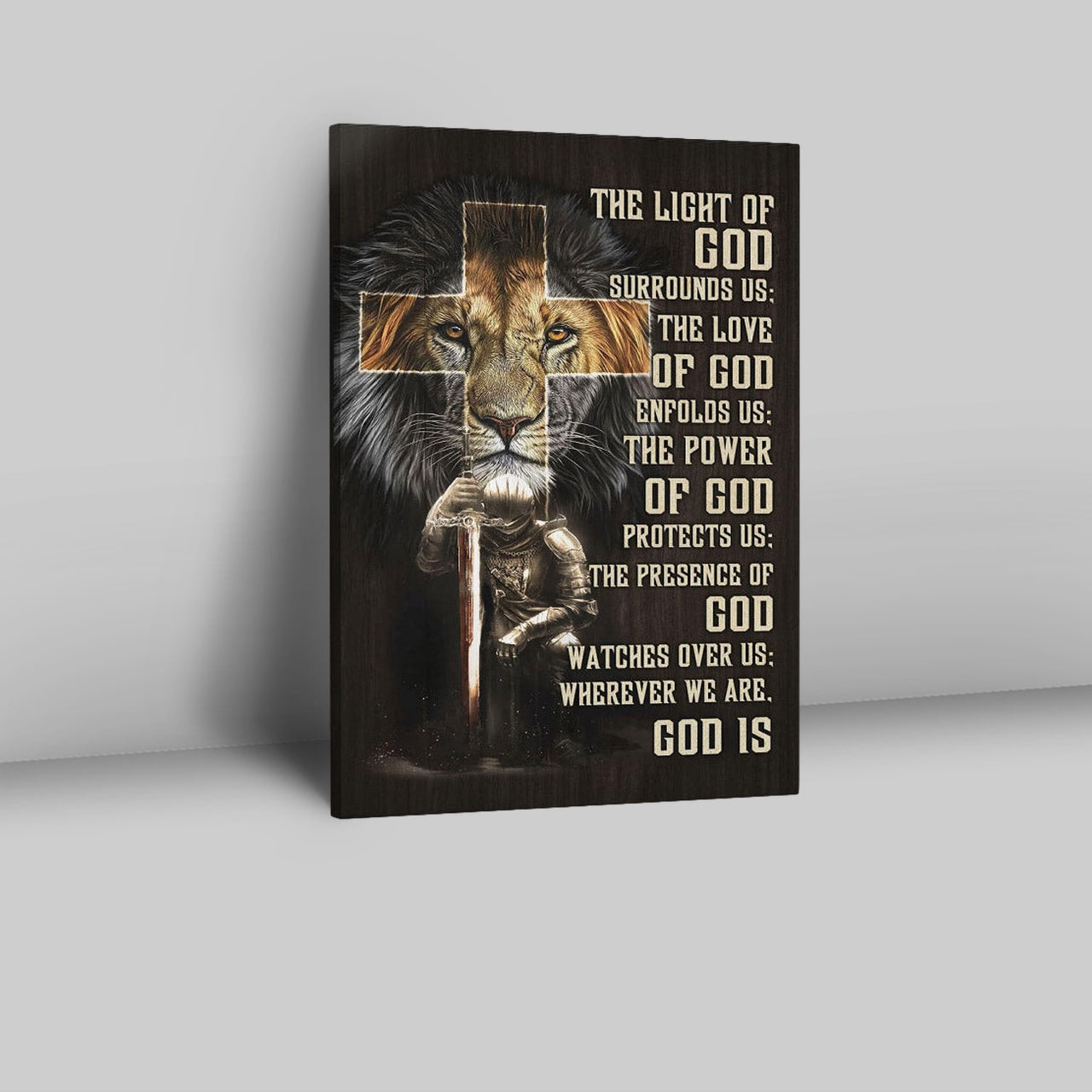 Prayer For Protection - Warrior Lion Of Judah Canvas Prints - Bible Verse Wall Decor - Scripture Wall Art