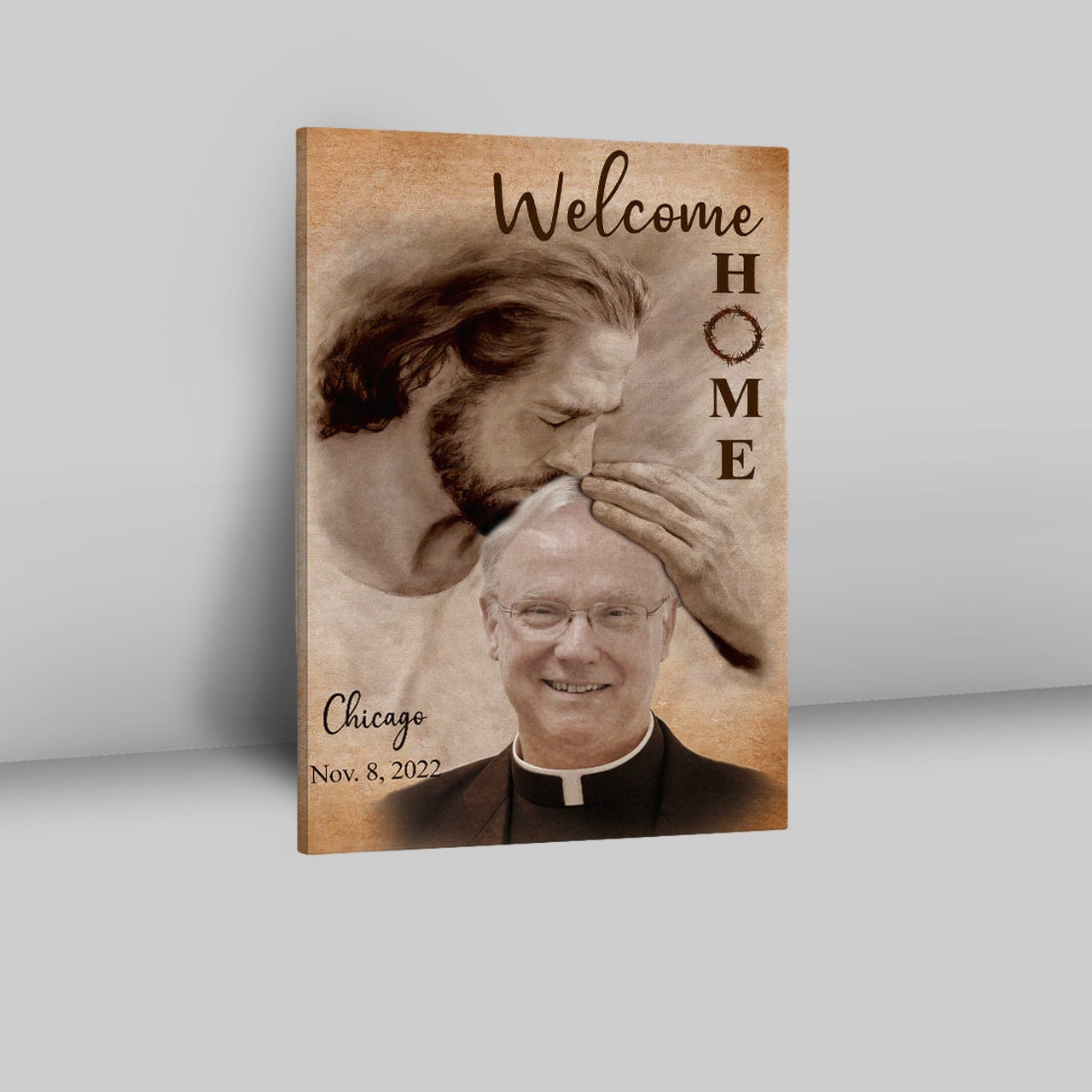 Personalized Canvas Safe In God's Arms - Custom Welcome Home Canvas Wall Art - Digital File