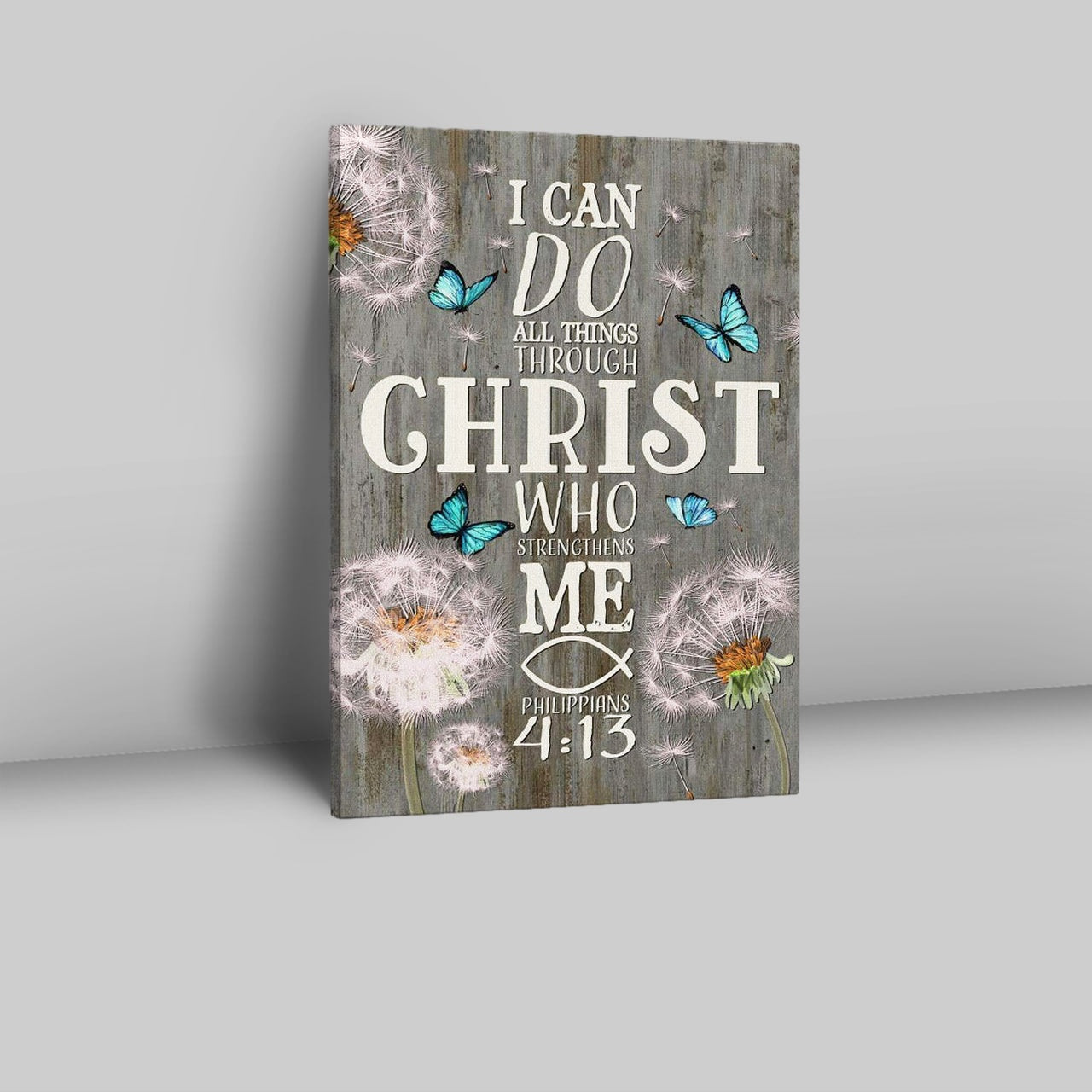 Bible Verse I Can Do All Things Through Christ Dandelion Canvas Prints - Bible Verse Wall Decor - Scripture Wall Art