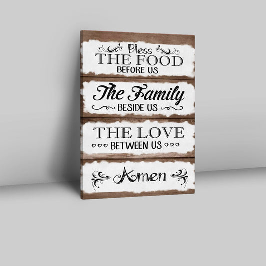 Bless The Food Before Us Canvas Prints - Bible Verse Wall Decor - Scripture Wall Art