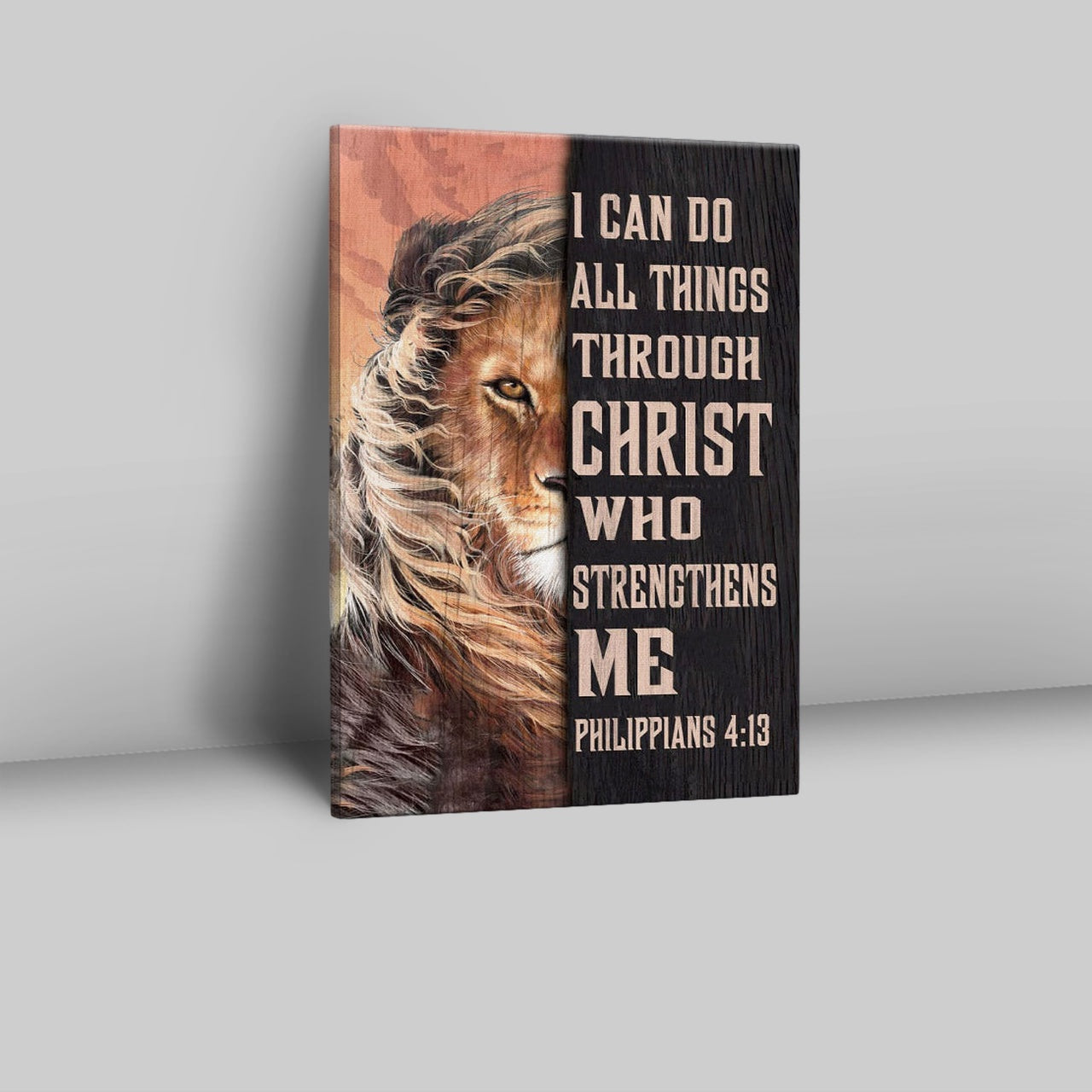 Lion Of Judah I Can Do All Things Through Christ Canvas Prints - Bible Verse Wall Decor - Scripture Wall Art