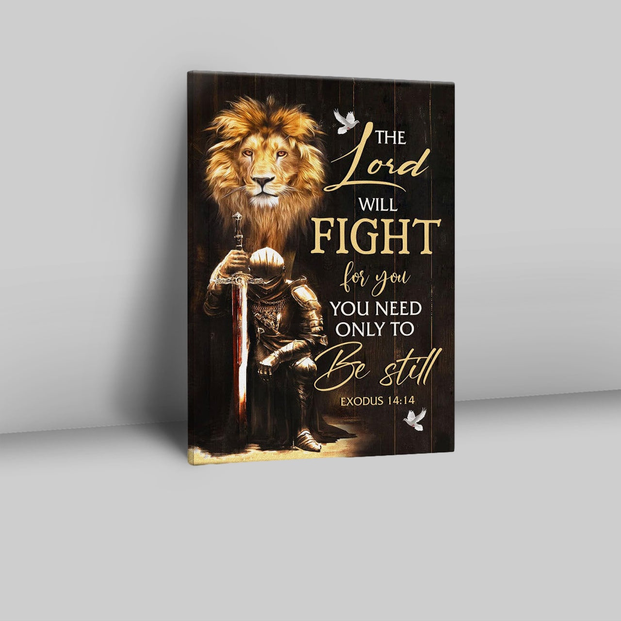 Christian Warrior Exodus 1414 The Lord Will Fight For You Canvas Prints - Bible Verse Wall Decor - Scripture Wall Art