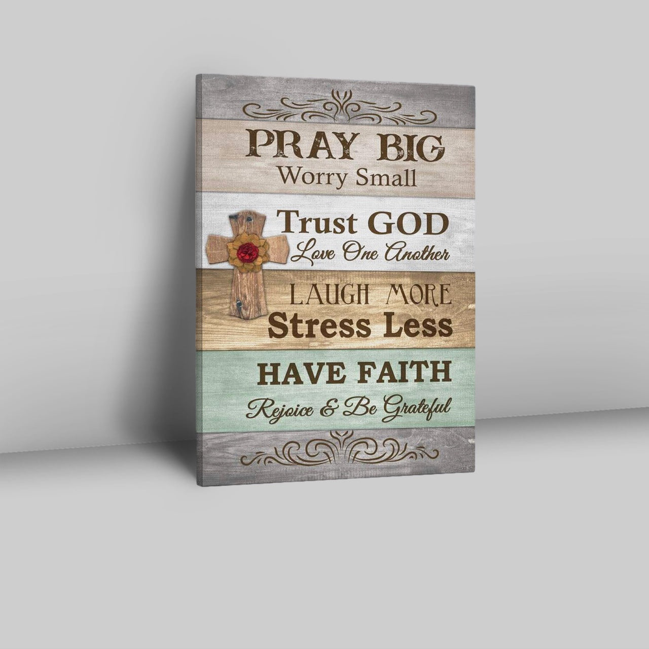 Pray Big Worry Small Canvas Wall Art - Bible Verse Wall Decor - Scripture Wall Decor