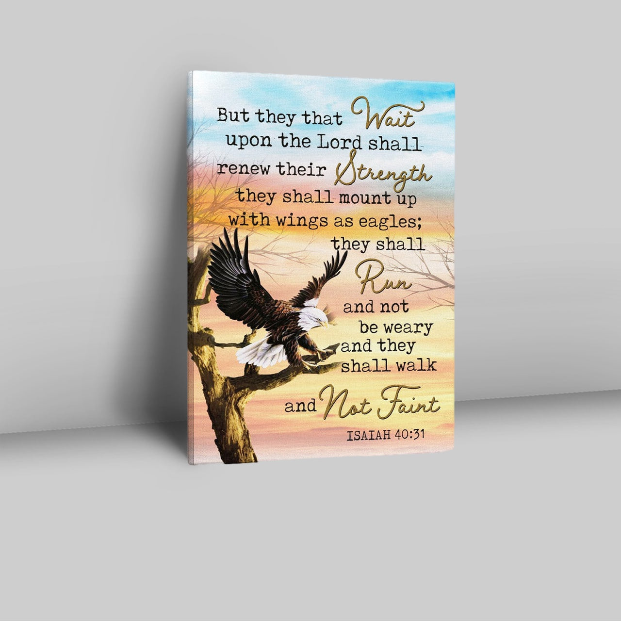 Bible Verse They That Wait Upon The Lord Isaiah 4031 Canvas Prints - Bible Verse Wall Decor - Scripture Wall Art