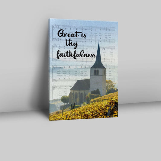 Christian Great Is Thy Faithfulness Chapel Christian Canvas Prints - Bible Verse Wall Decor - Scripture Wall Art