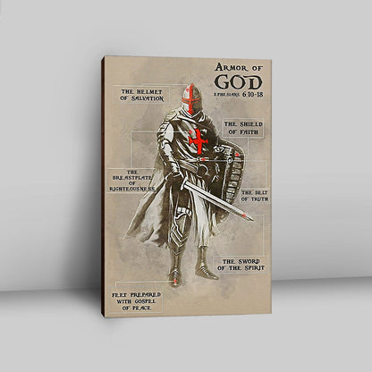 Armor Of God Warrior Jesus Faith Christian Canvas Wall Art - Christian Home Decor - Religious Art