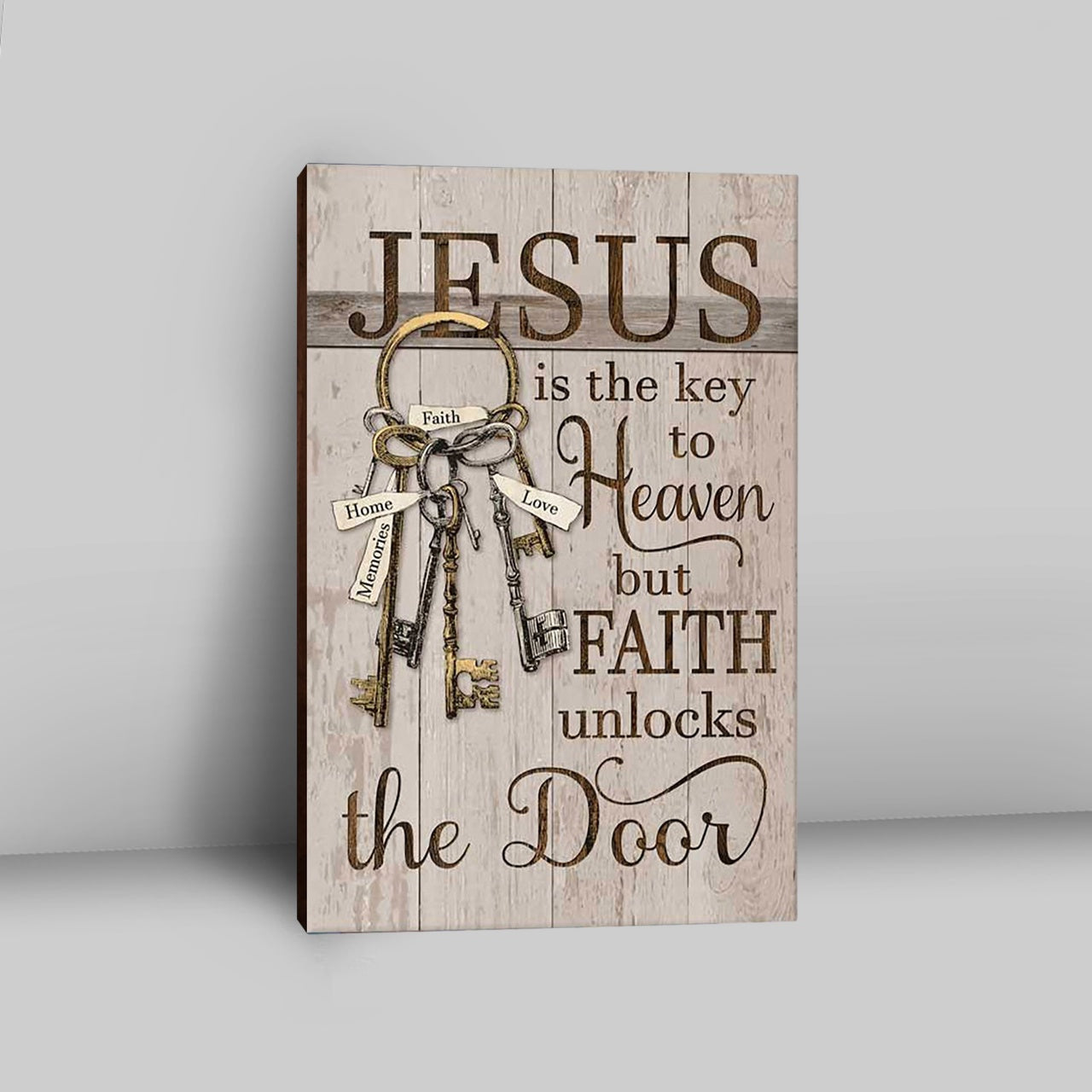 Jesus Is The Key To Heaven Wall Art Canvas - Jesus Portrait Canvas Prints - Christian Wall Art