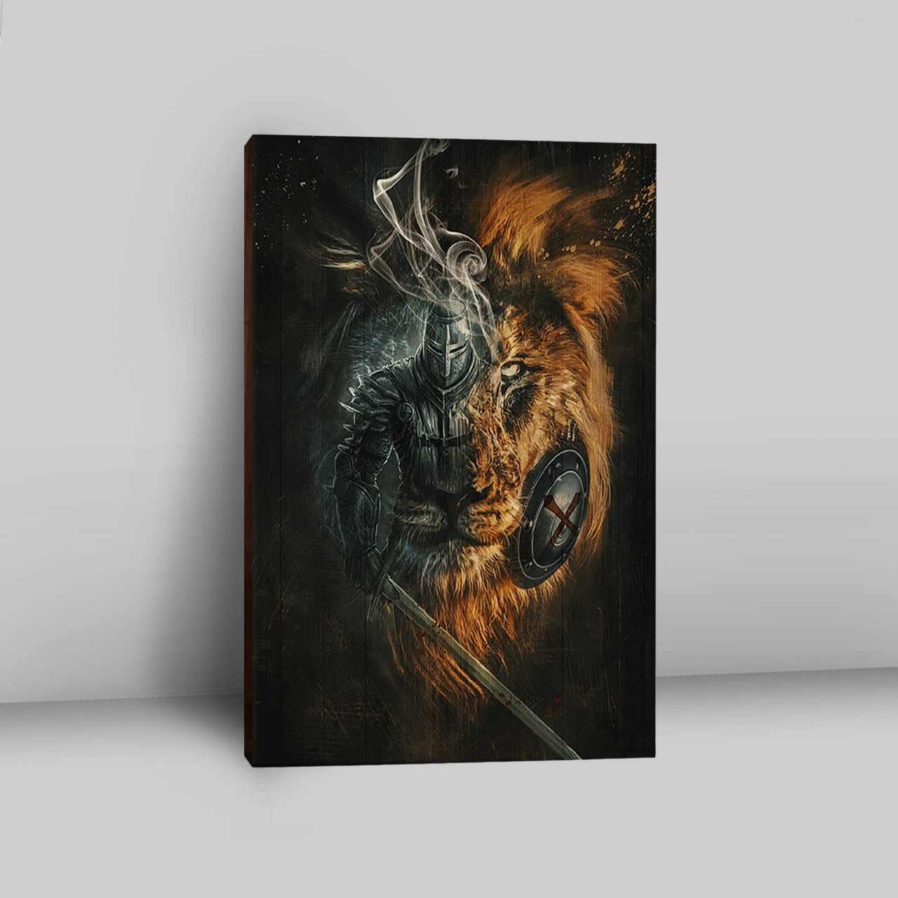 Jesus Christ Lion Of Judah Awesome Warrior Wall Art Canvas - Jesus Portrait Canvas Prints - Christian Wall Art