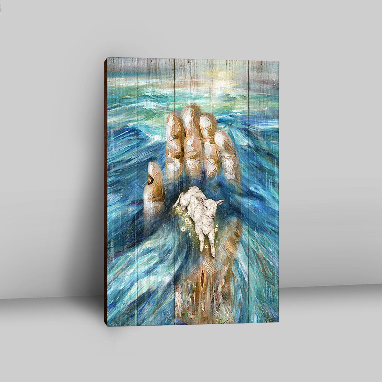 Lamb In God's Hand Canvas Wall Art - Bible Verse Canvas Art - Inspirational Art - Christian Home Decor