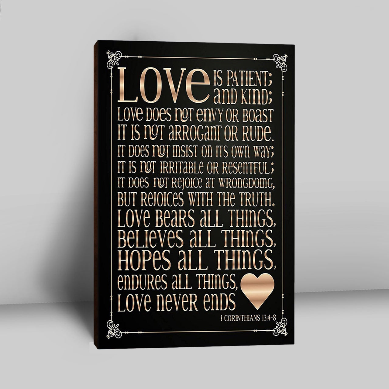 1 Corinthians 13 4 8 Love Is Patient & Kind Canvas Wall Decor - Christian Canvas Wall Art Decor