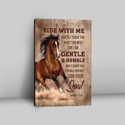 Horse Ride With Me Canvas Wall Art - Christian Canvas Prints - Bible Verse Canvas Art